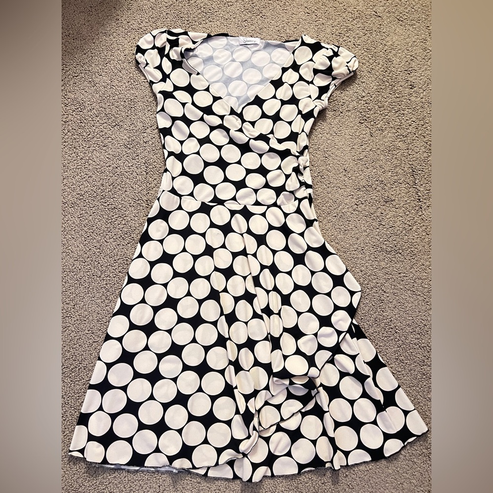 Black & white polka dot dress